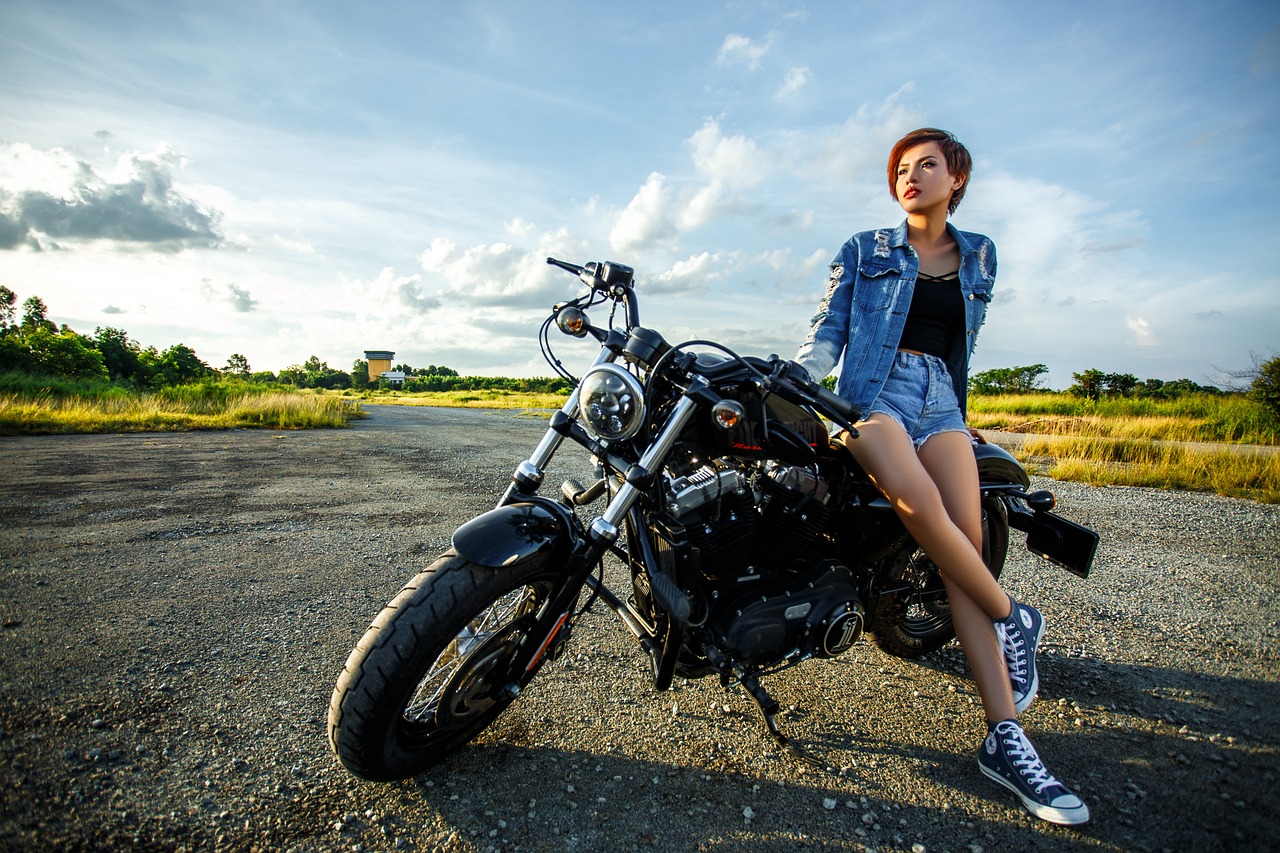 girl, motorbike, fashion, motorcycle